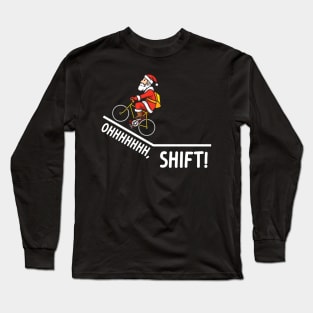 Funny Bicycle Santa Rider Oh Shift Long Sleeve T-Shirt